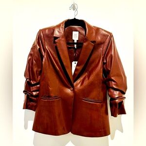 NWT Cinq a Sept Tobacco Kylie Vegan Leather Jacket